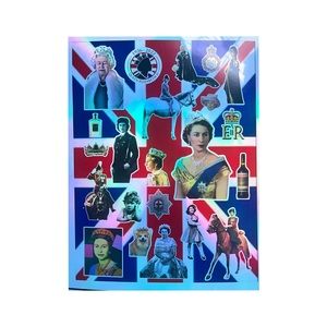 Her Majesty Queen Elizabeth II Holographic Kiss cut sticker sheet